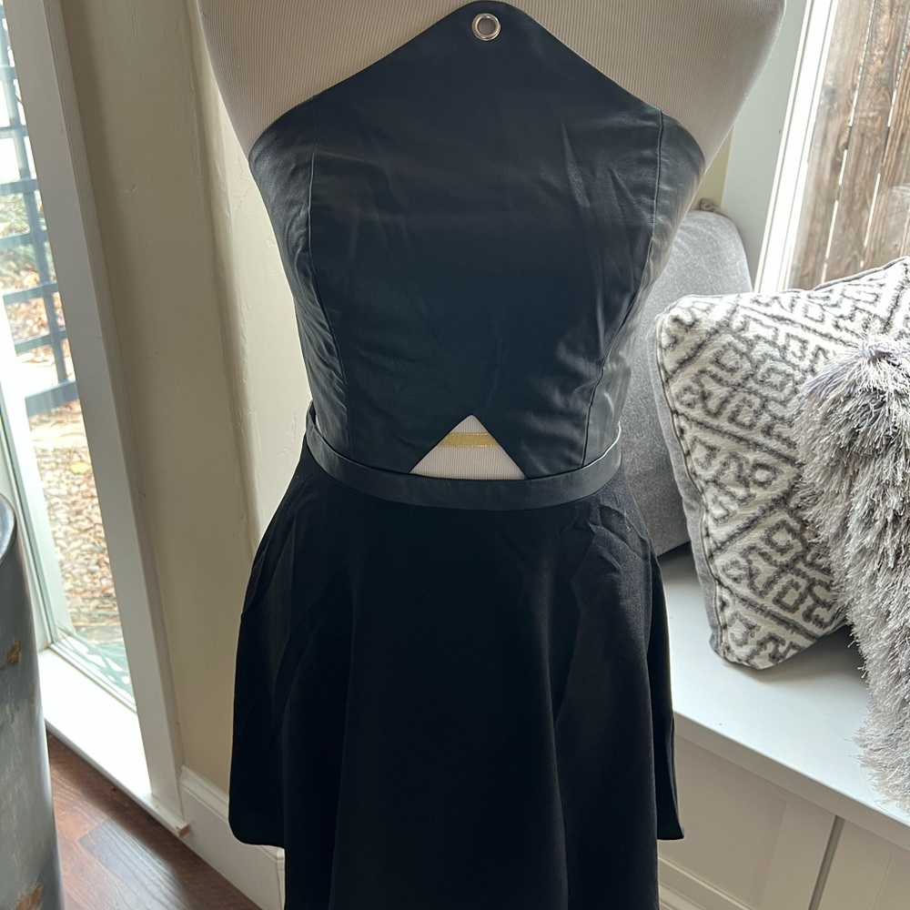 Faux leather dress